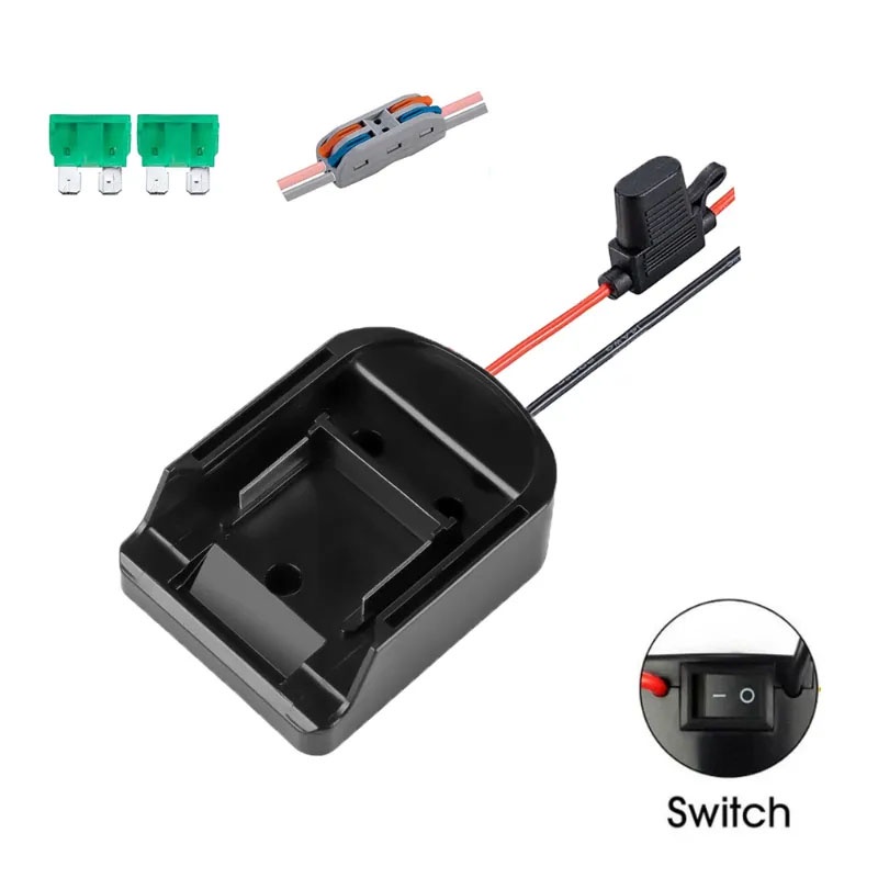 อะแดปเตอร์แบตเตอรี่สําหรับ Makita 14.4-18V Li-Ion แบตเตอรี่เชื่อมต่ออะแดปเตอร์ Dock Holder 14 Awg สายไฟและ I/O สวิทช์ DIY เครื่องมือ