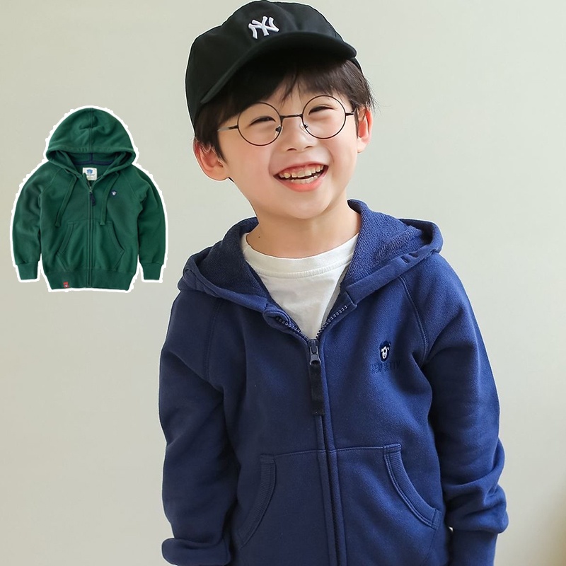 เสื้อแจ็กเก็ตกันหนาวลําลอง มีฮู้ด แต่งซิป สีพื้น แฟชั่นฤดูใบไม้ผลิ และฤดูใบไม้ร่วง และฤดูหนาว สําหรับเด็กผู้ชาย