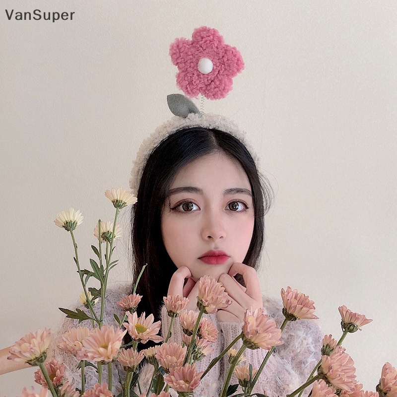 Vansuper ที่คาดผม ผ้ากํามะหยี่ขนนิ่ม ลายดอกไม้ สีแดง เครื่องประดับผม สําหรับเด็กผู้หญิง ปาร์ตี้วันเกิด ขายดี