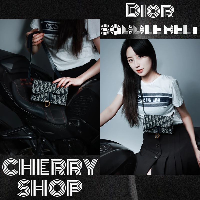 ดิออร์ Dior SADDLE BELT POUCH กระเป๋าคาดเอวผู้หญิง กระเป๋าแมสเซนเจอร์/ แบรนด์ใหม่และเป็นของแท้