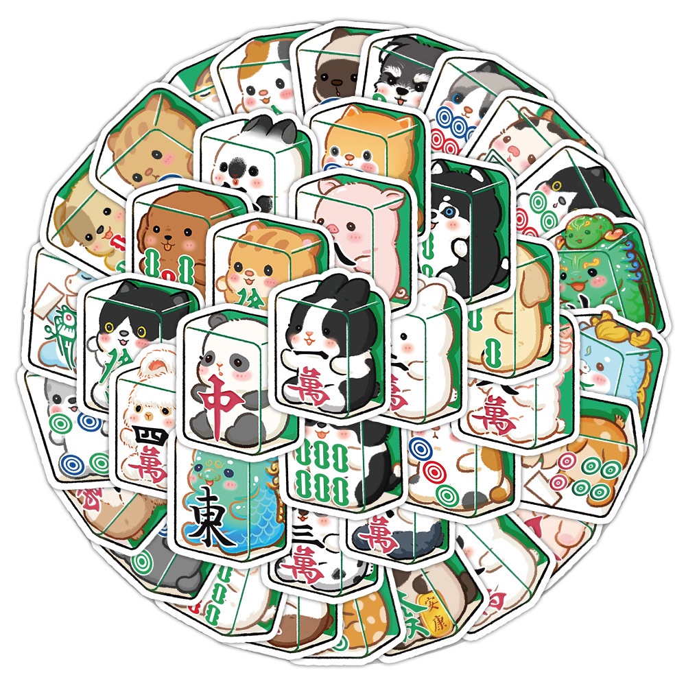 60PCS น่ารัก Q-version การ์ตูนสัตว์ไพ่นกกระจอก Graffiti สติกเกอร์สําหรับหมวกกันน็อคจักรยานบัญชีมือกรณีดินสอ Decals LanLanStickersWorld