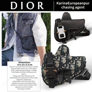 ดิออร์Dior NANO Men/Saddle Bag ผู้ชาย/กระเป๋าข้าง/กระเป๋าสะพายข้าง/กระเป๋าสะพายข้าง/Mini 1