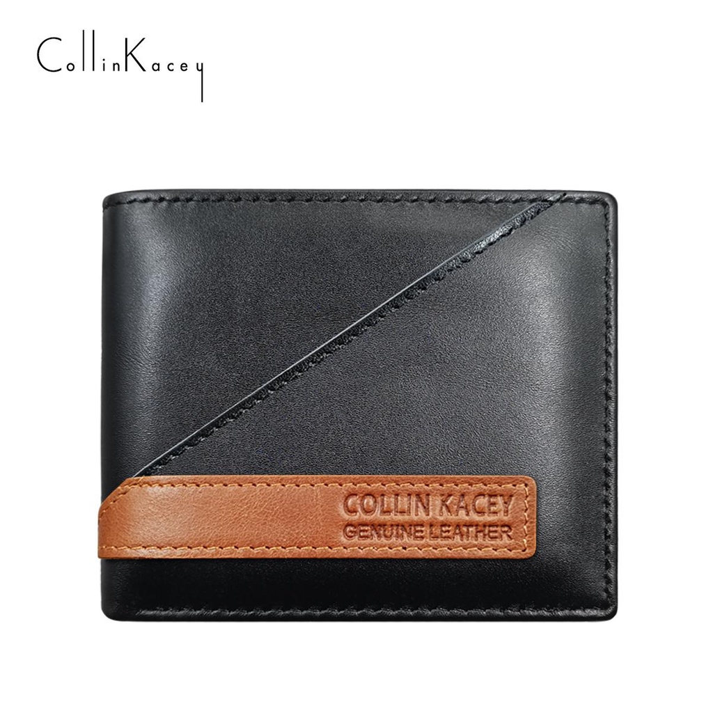 (แจกโค้ด30%กรอก INC479GW ช่องโค้ดช้อปปี้)CollinKacey A17 กระเป๋าสตางค์ผู้ชายหนังแท้ใบสั้น ซื้อกระเป๋าสตางค์แถมฟรีเข็มขัด
