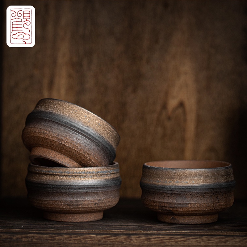 [Guanyun] ถ้วยชาเซรามิก ขนาดเล็ก สไตล์ญี่ปุ่นโบราณ [A2-001]