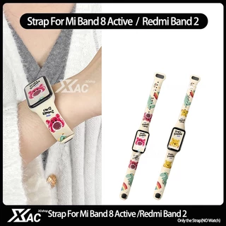 สายนาฬิกาข้อมือ ซิลิโคนนิ่ม ปรับได้ ปลดไว แบบเปลี่ยน สําหรับ miband 8 Active redmi Band 2 Xiaomi Smart Band 8 Active 18 มม.