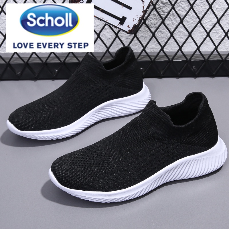 รองเท้ากีฬา scholl ส้นแบน แบบสวม สไตล์เกาหลี สําหรับผู้ชาย