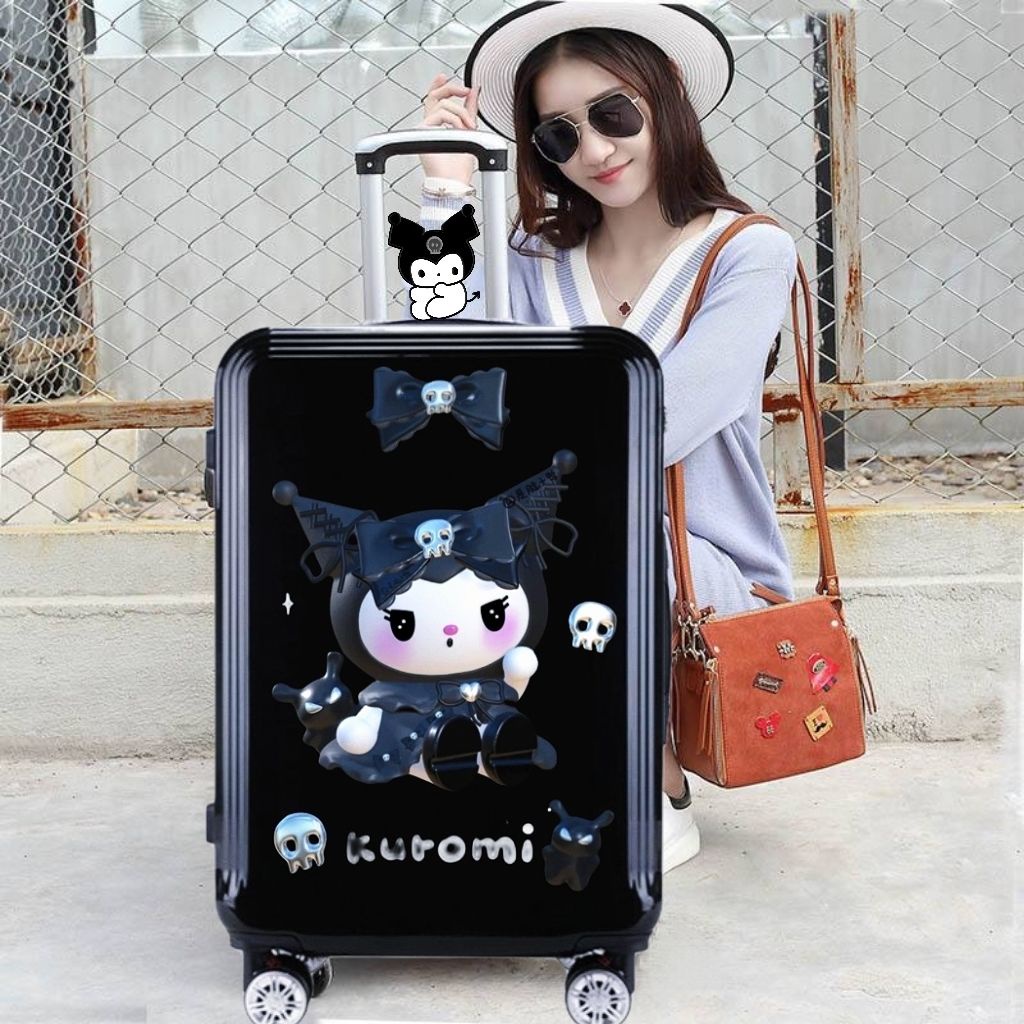 Kuromi Cinnamon กระเป๋าเดินทางล้อลาก ลายการ์ตูนน่ารัก ขนาด 20-26 นิ้ว พร้อมล้อลาก