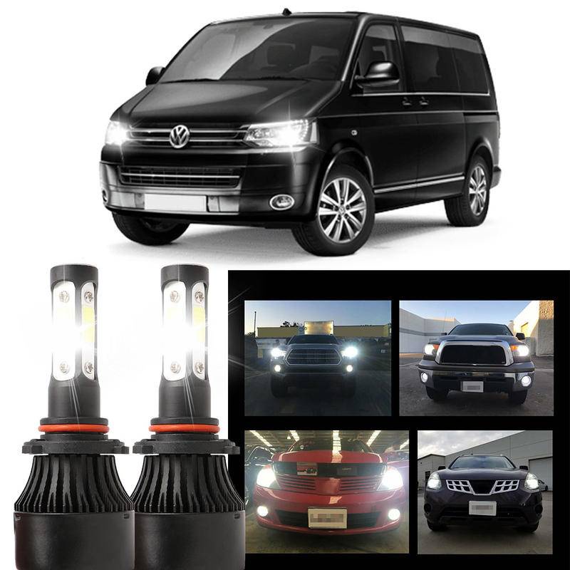 2 ชิ้น LED สีขาว 6000K X7 4SIDE หลอดไฟ NW ชุดไฟหน้าสําหรับ VW Caravelle . 2014-2018 (โคมไฟหัว)