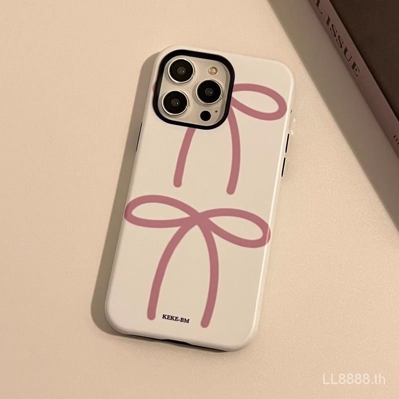 เคสโทรศัพท์มือถือ ฟิล์มกันรอย กันกระแทก ลายโบว์ ขนาดใหญ่ สําหรับ iPhone 15promax 14 13 12 11pro xr xsmax 7 8plus RFQK