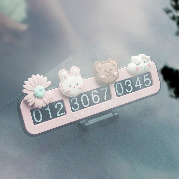 ใหม่ 2024! ป้ายหมายเลขโทรศัพท์ รูปกระต่ายน่ารัก DIY อุปกรณ์เสริม สําหรับตกแต่งภายในรถยนต์