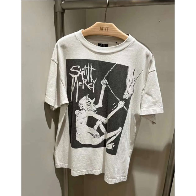 เสื้อยืดแขนสั้นลําลอง ทรงหลวม พิมพ์ลาย High Street สไตล์วินเทจ สําหรับผู้ชาย และผู้หญิง