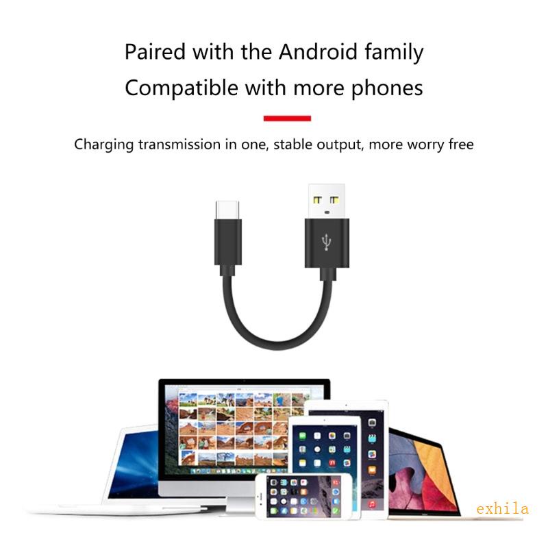 Exhila สายชาร์จ USB เป็น Type-C แบบสั้น 10 ซม. รองรับการถ่ายโอนข้อมูล