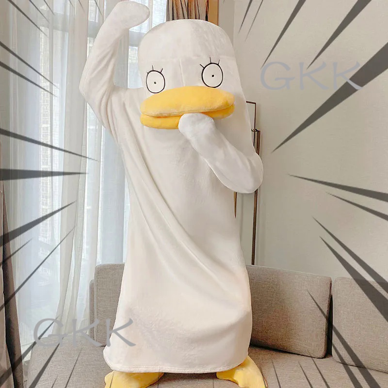 GK Anime GINTAMA Kigurumi Pajamas Elizabeth Duck Cosplay Costume Jumpsuits Winter Flannel Adult Cart