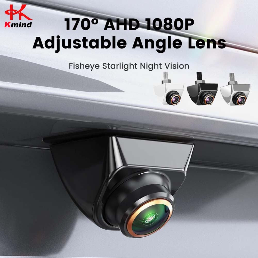 Kmind กล้องถอยหลังรถยนต์ AHD 1080P 720P CVBS 170°  4 Pin Cam ด้านหน้าด้านหลังดูเลนส์ Fisheye Full HD มุมกว้าง Night Vision กันน้ํารถย้อนกลับ Android 360 กลับกล้อง