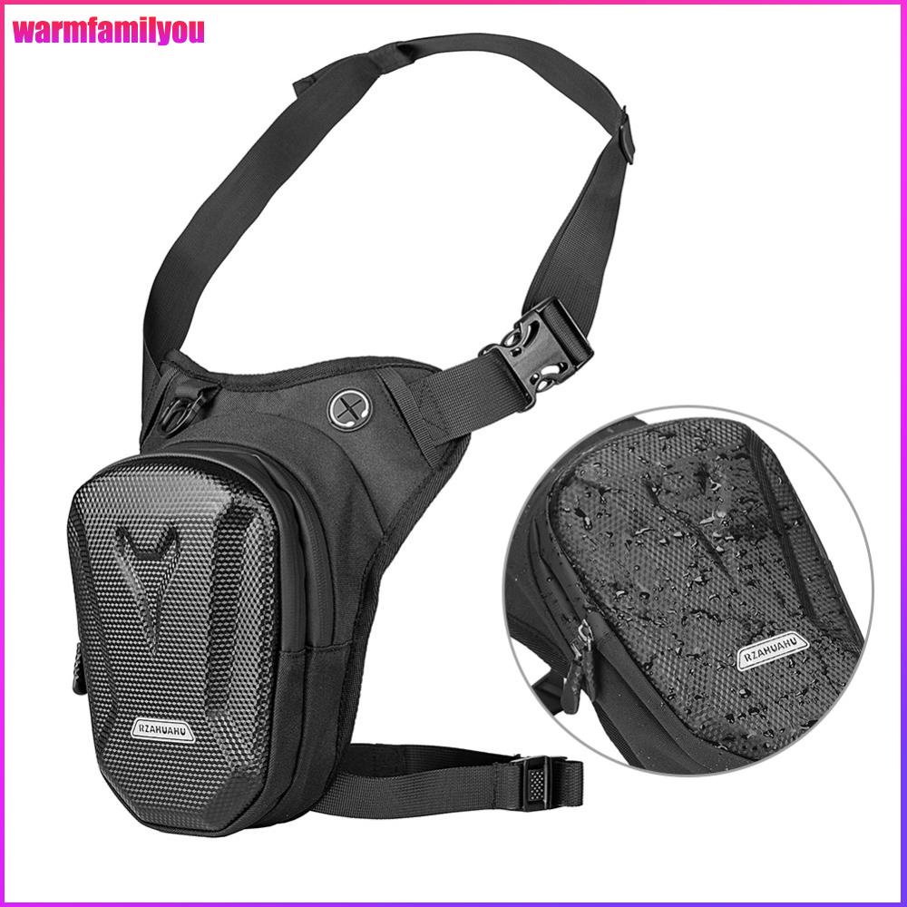 【warmfamilyou】RZAHUAHU กระเป๋าคาดเอว แบบแข็ง พร้อมเข็มขัดรัดขา สําหรับขี่รถจักรยานยนต์