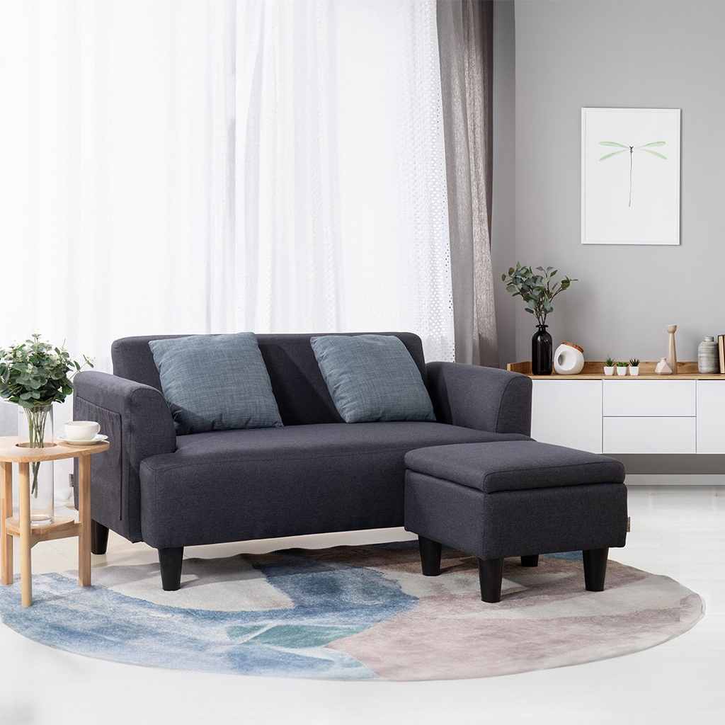 Koncept Furniture โซฟา 2 ที่นั่ง รุ่น Gibbon & สตูล รุ่น Gibbon  แบรนด์ KONCEPT FURNITURE