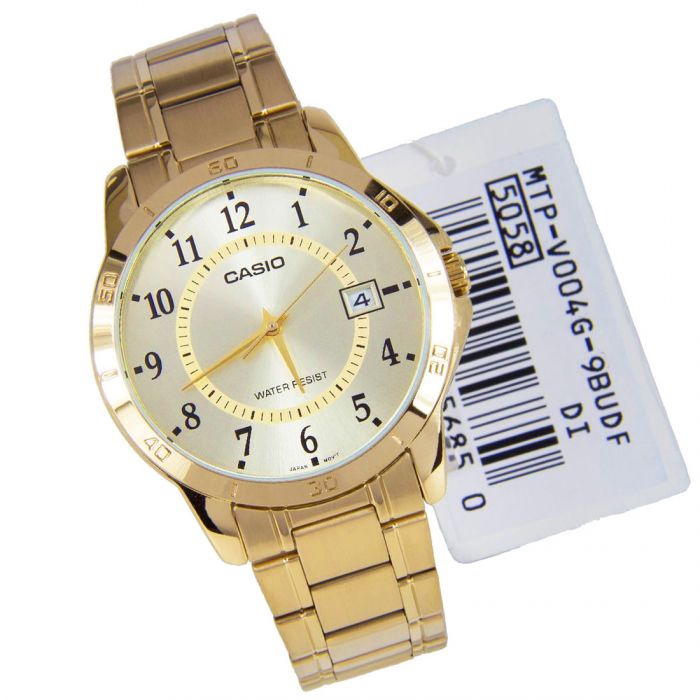 Casio MTP-V004G-9B Gold Stainless Steel Gold Dial Men's Watch