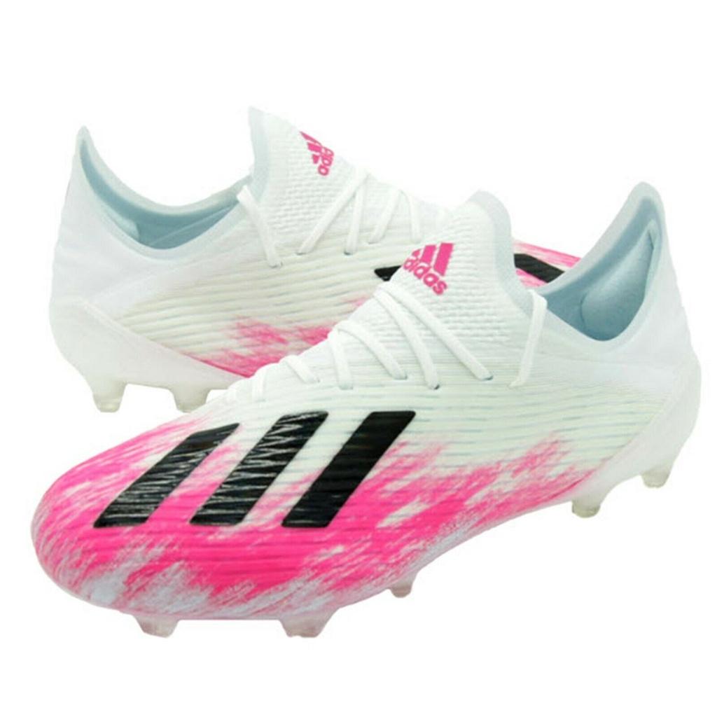 Adidas Men X 19.1 FG Cleats Football White Pink Soccer GYM Boots Spike Eu Size 39-45