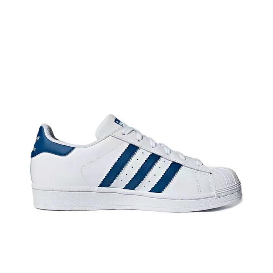 adidas originals Superstar Low-Cut Anti-Skidboard Shoes สีขาวน้ำเงิน รองเท้า Hot sales