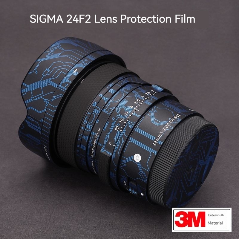 ฟิล์มสติกเกอร์คาร์บอนไฟเบอร์ ป้องกันเลนส์กล้อง สําหรับ Sigma 24 มม.F2 SONY Port 24f2