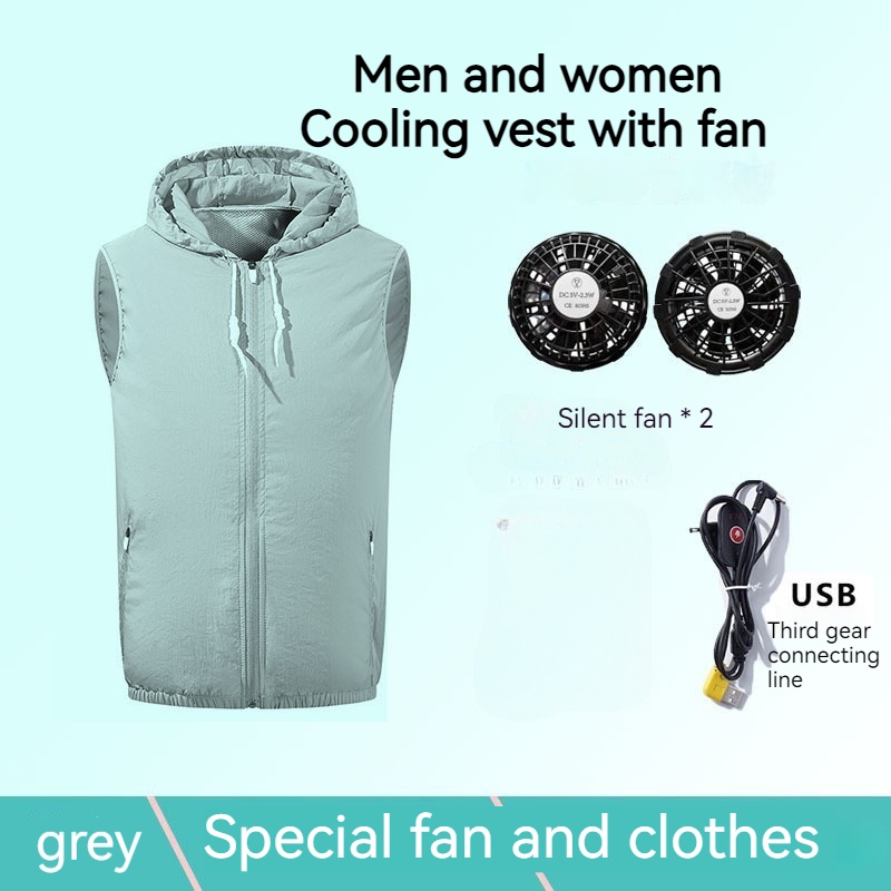 ใหม่ เสื้อกั๊กพัดลมระบายความร้อน ป้องกันแดด เหมาะกับใส่กลางแจ้ง สําหรับผู้ชาย