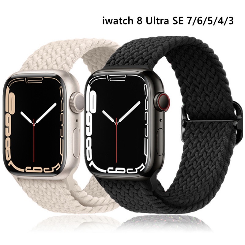 สายนาฬิกาข้อมือไนล่อนถัก แบบยืดหยุ่น สําหรับ Apple Watch Series Ultra 8 7 SE 6 5 4 3 2 1 iWatch 38 มม. 40 มม. 41 มม. 42 มม. 44 มม. 45 มม. 49 มม.