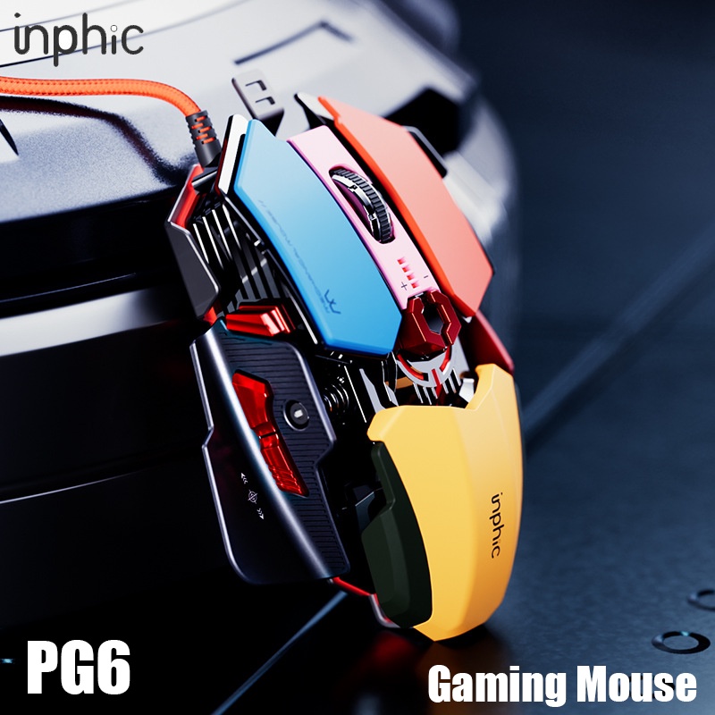 Inphic PG6 เมาส์เกมมิ่งมีสาย USB RGB สําหรับ PC แล็ปท็อป คอมพิวเตอร์ Mac