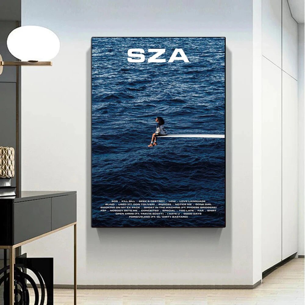 อัลบั้มเพลง SZA Sos โปสเตอร์แร็ป ฮิปฮอป Ctrl ของขวัญ โปสเตอร์พิมพ์ผนังศิลปะ ภาพวาดผ้าใบ รูปภาพ ตกแต่งบ้าน