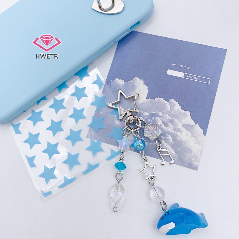 HWETR Y2k Aesthetic Creative Sea Theme จี้พวงกุญแจปลาวาฬโทรศัพท์ Charm จี้สาวหวานกระเป๋าเป้สะพายหลังตกแต่งเครื่องประดับใหม่