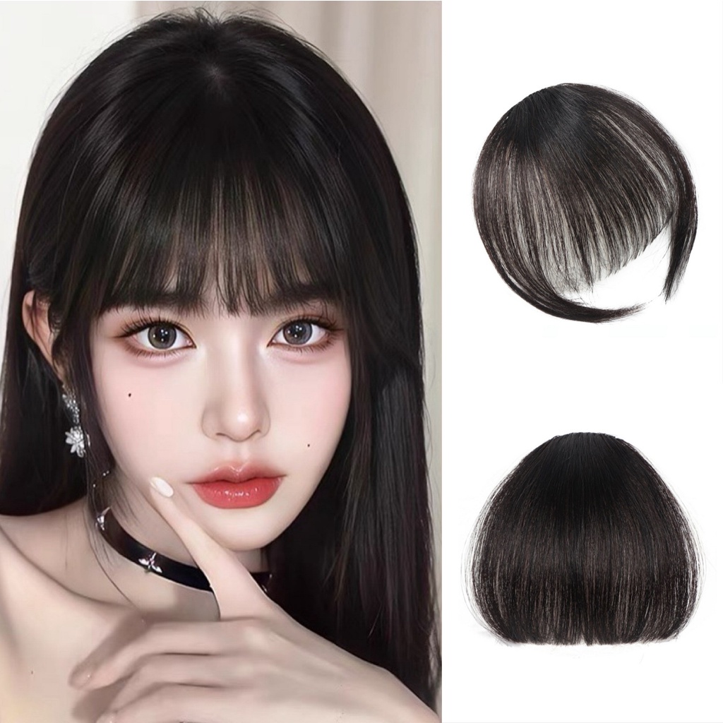 ลดล้างสต๊อก หน้าม้าลิซ่าLisa แฮร์พีชผมแท้100% สไตล์เกาหลี แบบมีจอนและรุ่นไม่มีจอน พร้อมส่งในไทย