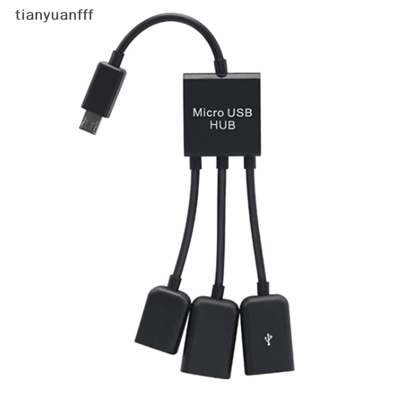 Tianyuanfff 3 in 1 ฮับอะแดปเตอร์ Micro USB Type C ตัวผู้ เป็นตัวเมีย USB 2.0 OTG