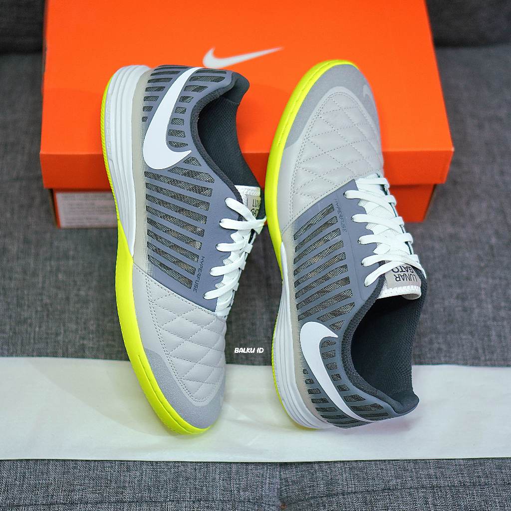 กีฬา รองเท้าฟุตซอล Nike Lunar Gato ll IC ดั้งเดิม 580456 010 แฟชั่น