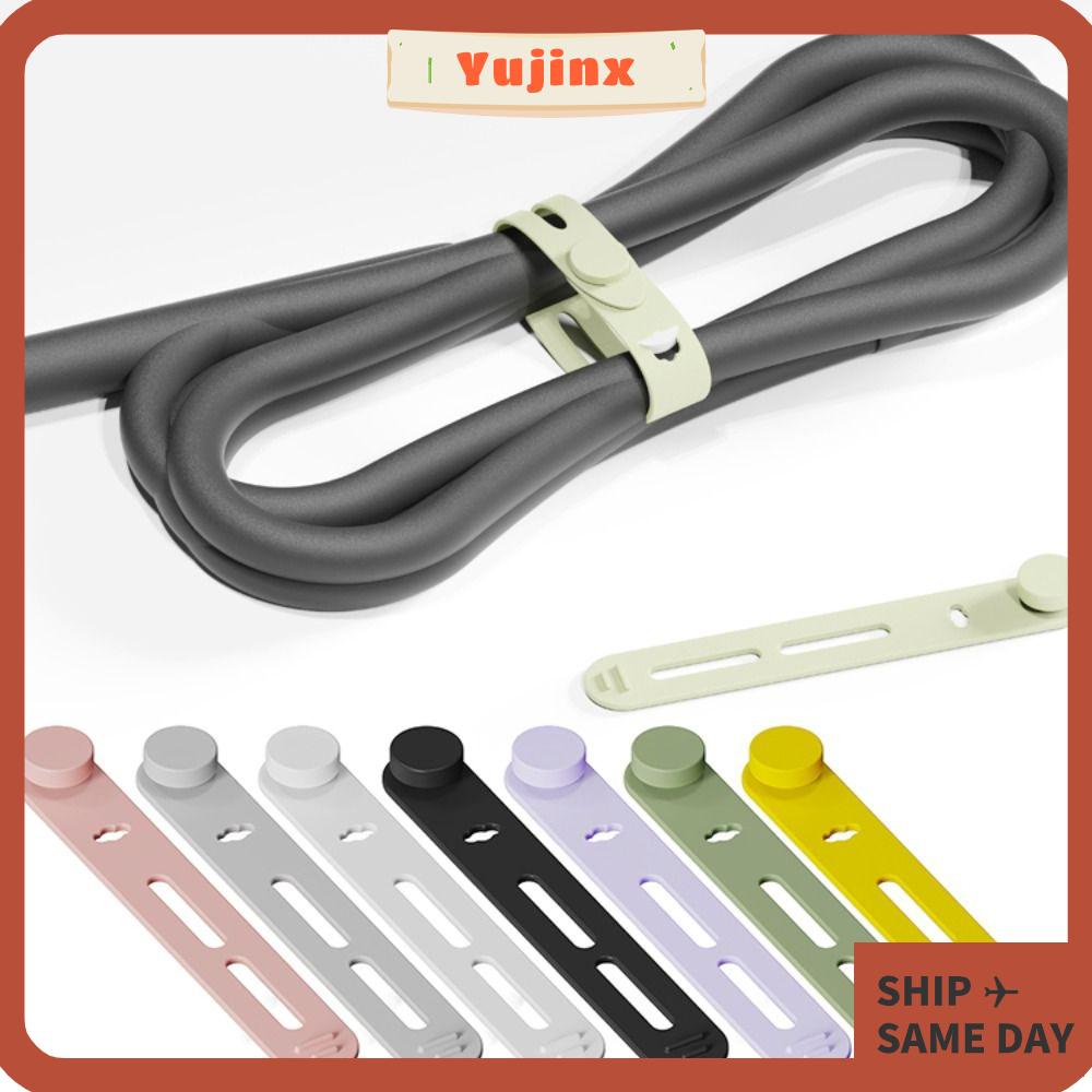 Yujinx คลิปซิลิโคน สําหรับจัดเก็บสายชาร์จ สายหูฟัง สาย USB 10 ชิ้น