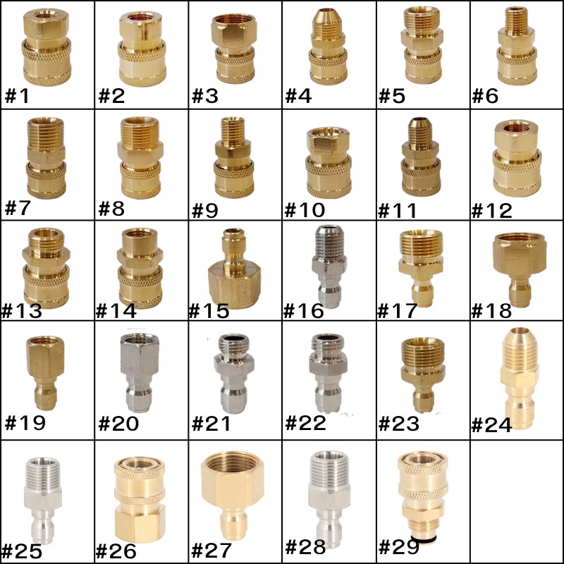 คอปเปอร์น้ำ ข้อต่อก๊อกน้ำทองเหลืองแท้100% หัวสวมเร็ว Quick1/4 และ 3/8 ข้อต่อทองเหลือง ข้อต่อท่อน้ำ อะแดปเตอร์เชื่อมต่อ