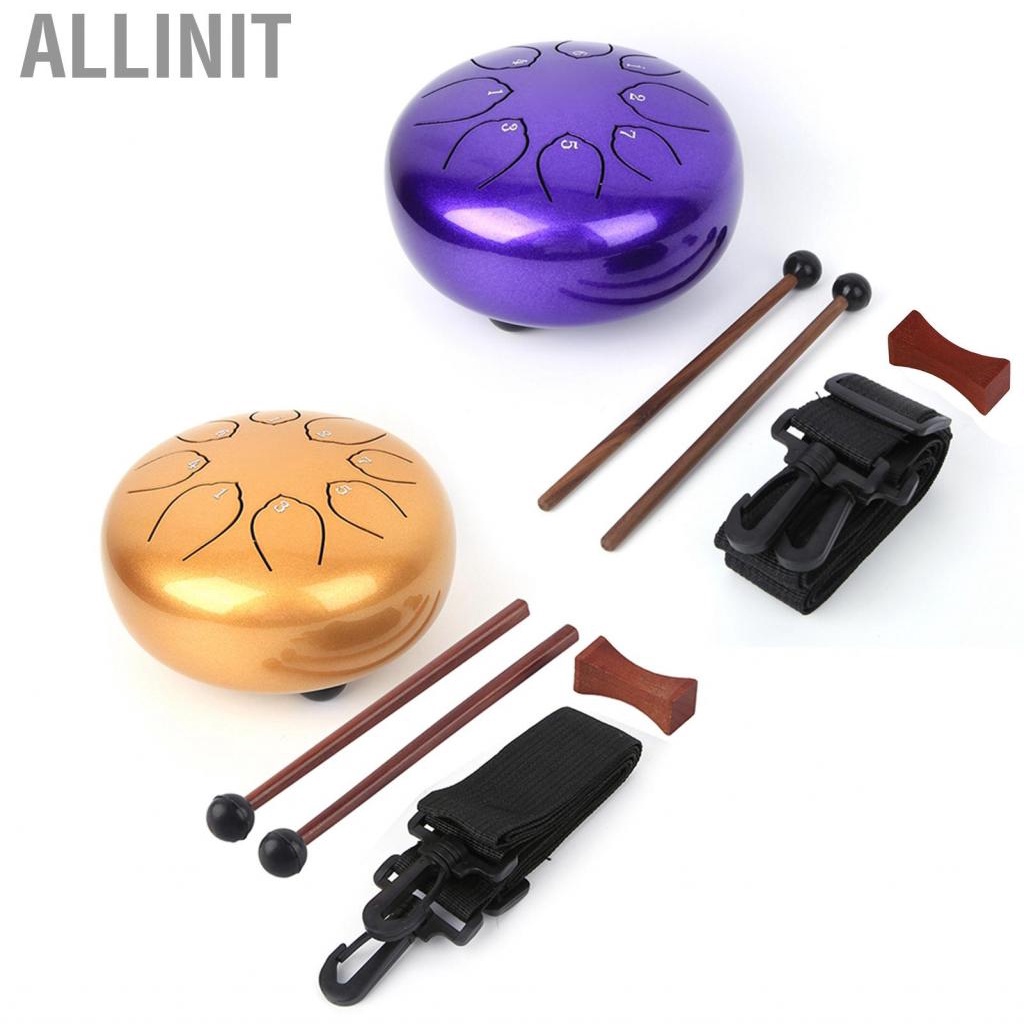 Allinit 6 Inches C Key Tongue Drum Handpan Drumsticks Percussion Instrument Wit GSS