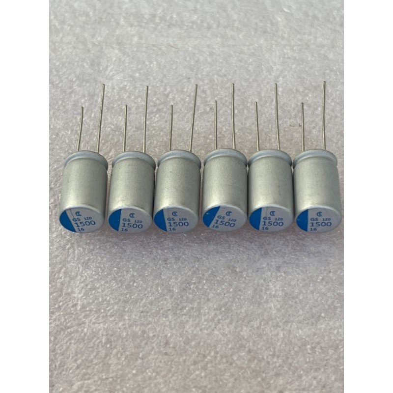 คาปาซิเตอร์ C1500UF 16V C1500UF 16V  C1500UF 16V  CAPACITOR ขนาด10x16mm.(10ชิ้น)แถบสีฟ้าของดี C1500U