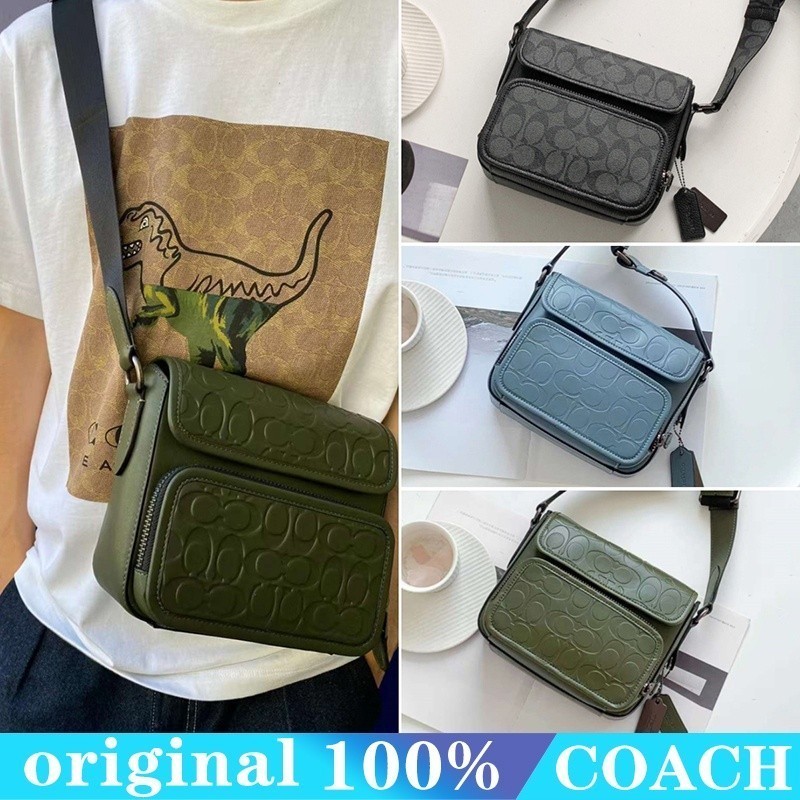 Sullivan Flap Crossbody Bag COAC H c9870 c9871 ผู้ชาย กระเป๋าสะพาย กระเป๋า หนังแท้ ความจุสูง พิมพ์คลาสสิก พลิกปก