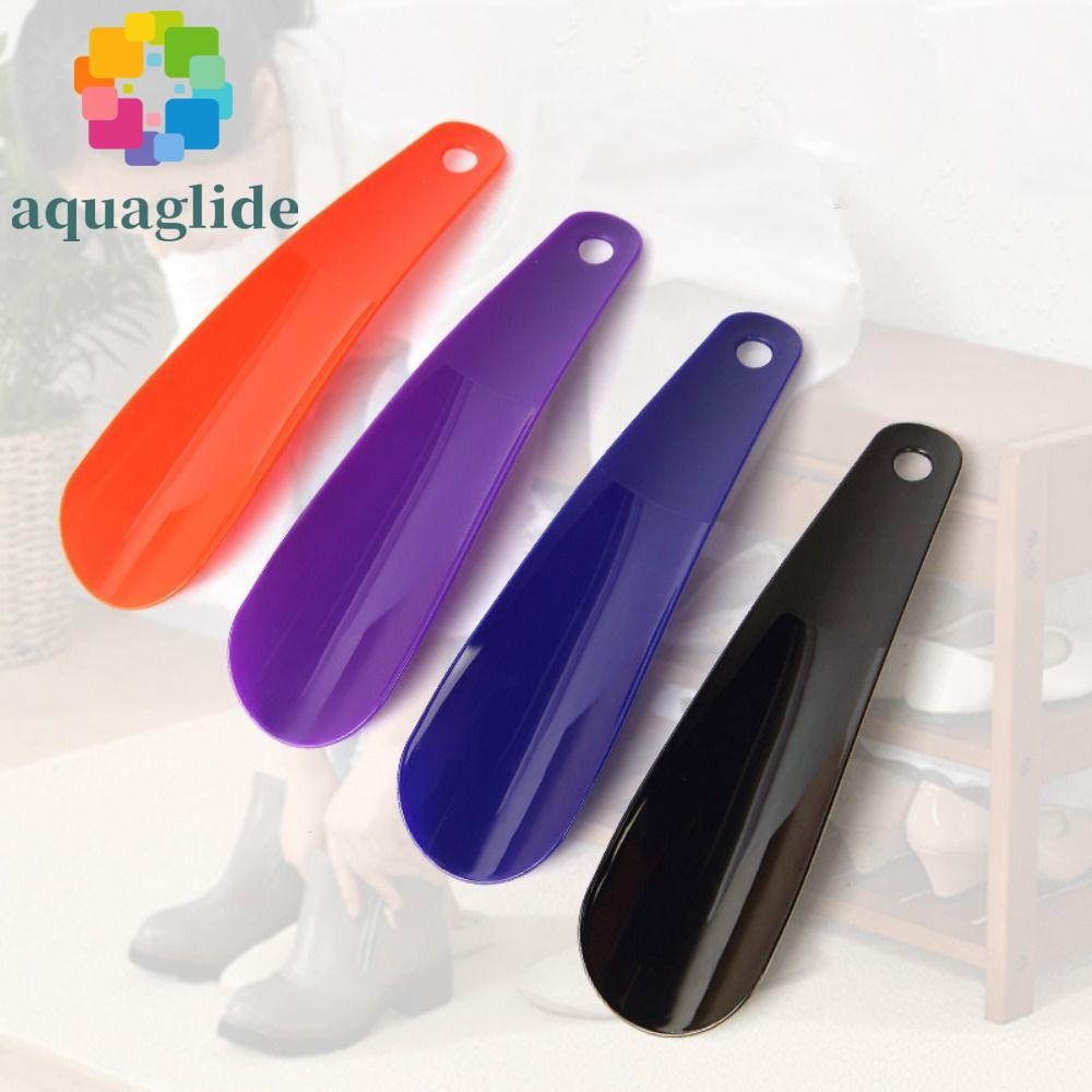 Aquaglide 2 ชิ้น Shoehorn, ช้อนพลาสติกรูปร่าง Slip Handle, รองเท้า Lifter เครื่องมือทนทาน Slip น้ําหนักเบายืดหยุ่นรองเท้า Lifter ผู้ชายผู้หญิง-เด็ก