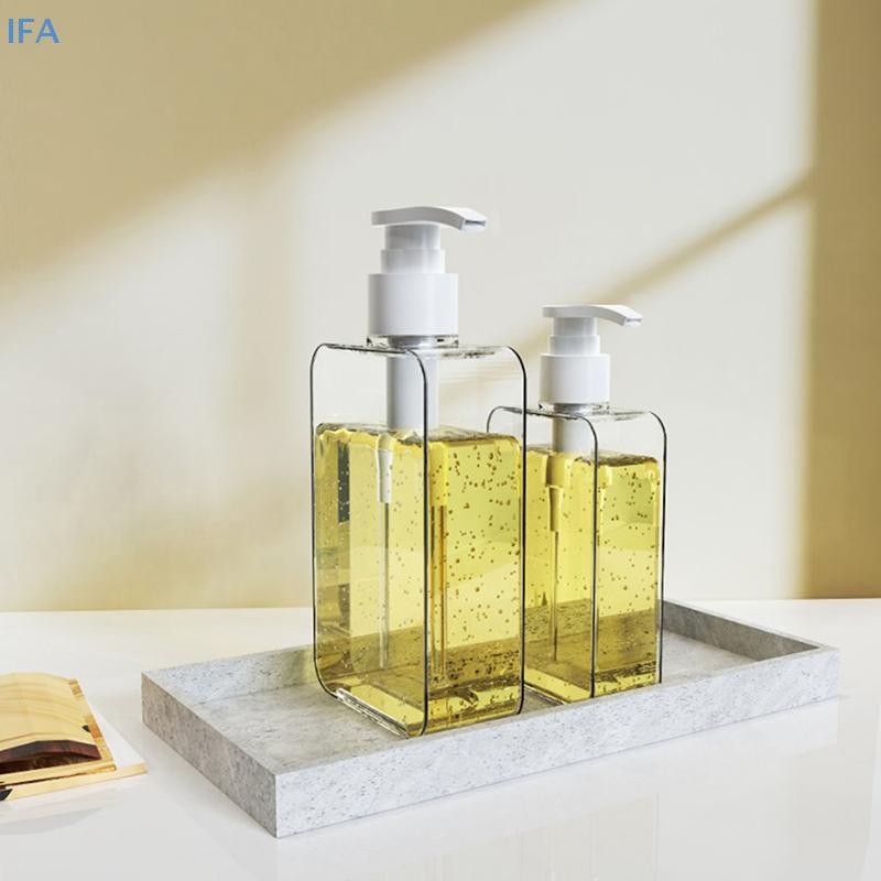 IFA เครื่องจ่ายสบู่สี่เหลี่ยมโปร่งใส, ขวดโลชั่นเคาน์เตอร์พร้อมปั๊มห้องน้ําโลชั่นตู้ทําสบู่เหลวรีฟิล Emp ดี