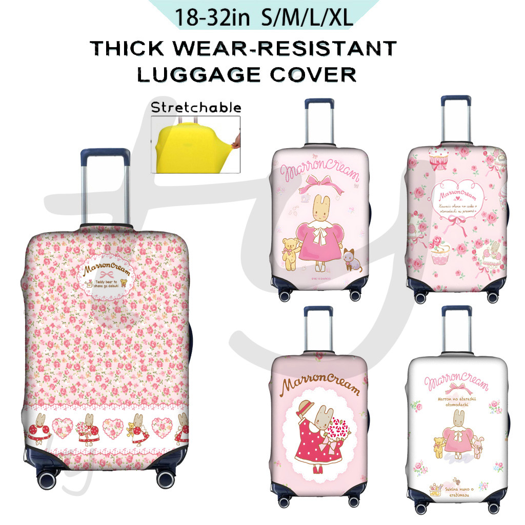 SANRIO In Stocksanrio Marron Cream กระเป๋าเดินทางป้องกันยืดหยุ่นป้องกันล้างทําความสะอาดได้กระเป๋าเดินทางเหมาะสําหรับ 18-32 นิ้ว(4 ขนาด)
