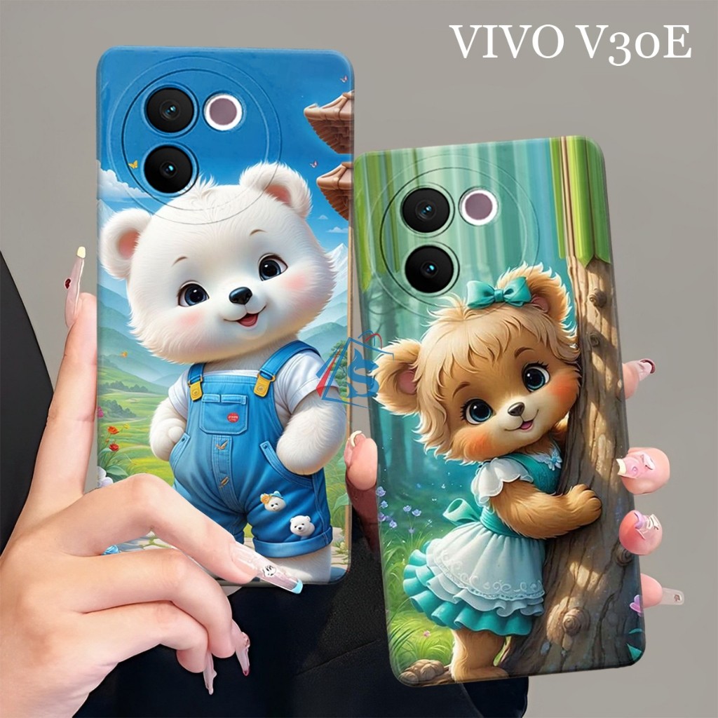 HP [SHARK CASE] Softcase VIVO V30E 5G 2024 NEWEST Cute Bear Motif - เคส Vivo V30E - เคส Vivo V30E - 
