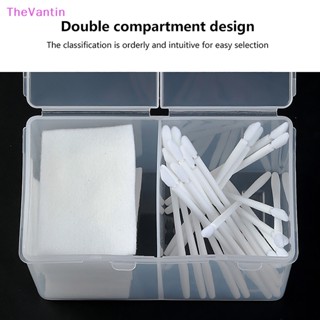 Thevantin กล่องพลาสติกใส กันฝุ่น สําหรับเก็บสําลี สําลี ลิป เครื่องสําอาง