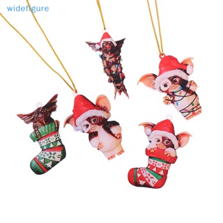 Widefigure Gremlins Gizmo In Santa หมวกแขวน เครื่องประดับเทศกาล ลูกสุนัขน่ารัก อะคริลิค เครื่องประดับ ของขวัญคริสต์มาส อุปกรณ์งานเลี้ยง เทศกาลที่ดี