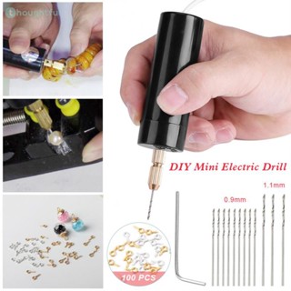 Crystal Glue Diy Mini Electric Drill Electric Model Usb Small Electric Drill Pearl Hand-drilling Hole Punching Pen-shaped Electric Grinder Bits Power Tools TH