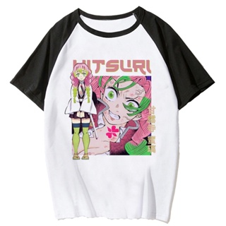 เสื้อยืด พิมพ์ลายอนิเมะ Demon Slayer Mitsuri แฟชั่นฤดูร้อน สําหรับผู้หญิง 2000s y2k