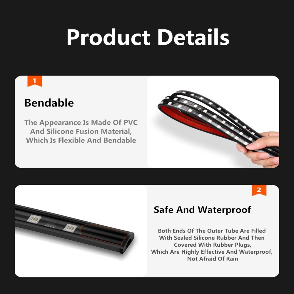 แถบไฟกระพริบ LED 12 24V RGB 5050SMD สําหรับตกแต่งรถบรรทุก รถพ่วง รถคาราวาน - รูปที่ 3