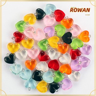 Rowans จี้สร้อยคอ รูปหัวใจ สีแคนดี้ หลากสี สําหรับทําเครื่องประดับ DIY