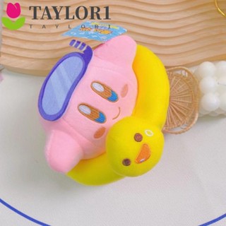 Taylor1 หมอนตุ๊กตานุ่ม รูปการ์ตูน Kirby วงกลม แบ่งห่วงยางว่ายน้ํา สําหรับตกแต่งห้อง