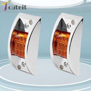 Tcuteit ไฟท้ายรถบรรทุก Led 12 ดวง 12-24V 2 ชิ้น สําหรับรถบรรทุก รถพ่วง