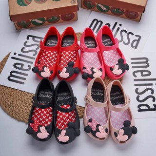 พร้อมส่ง Melissa รองเท้าแตะ พื้นนิ่ม ลายการ์ตูนมิกกี้ มินนี่เมาส์ ปากปลา เหมาะกับเดินชายหาด สําหรับเด็กผู้หญิง